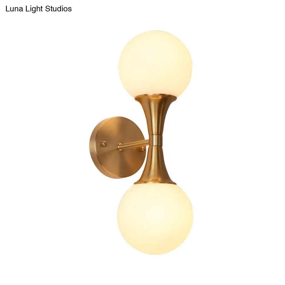 DecorBites™ Postmodern Milk Glass Spherical Wall Lamp in Gold - Living Room Wall Lighting