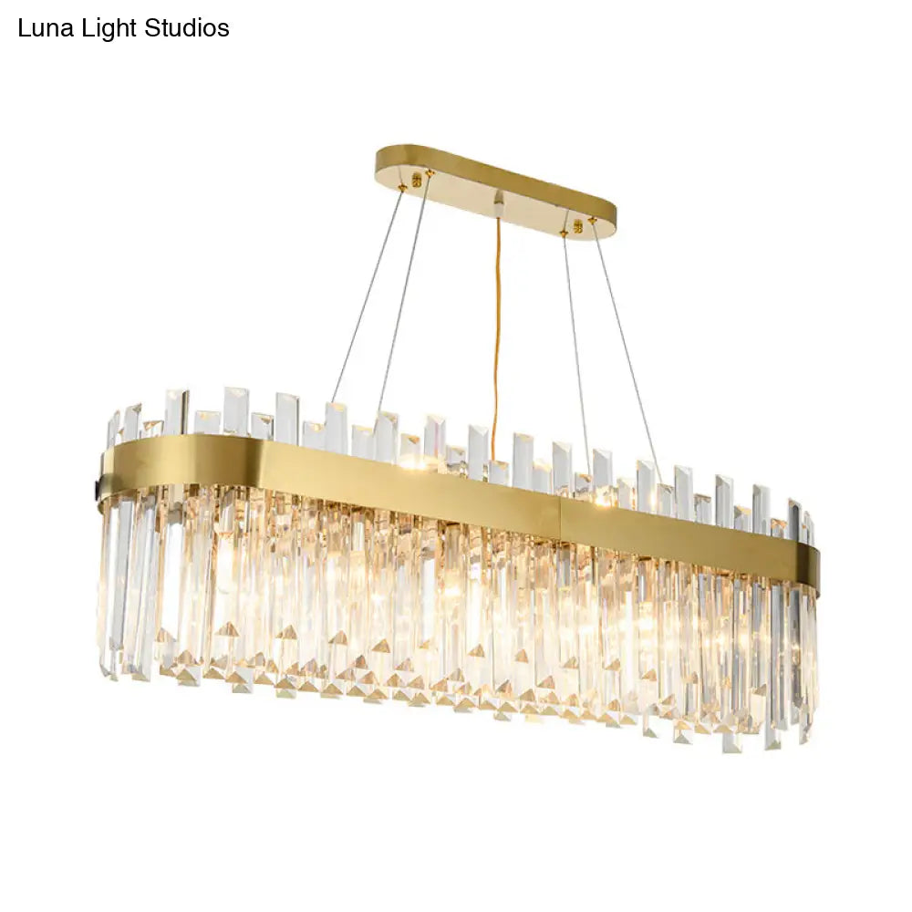 DecorBites™ Postmodern Oval Island Lighting Fixture with Crystal Accents - 23 Head Ceiling Light
