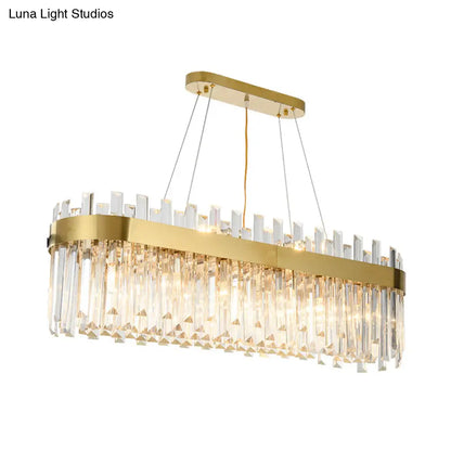 DecorBites™ Postmodern Oval Island Lighting Fixture with Crystal Accents - 23 Head Ceiling Light