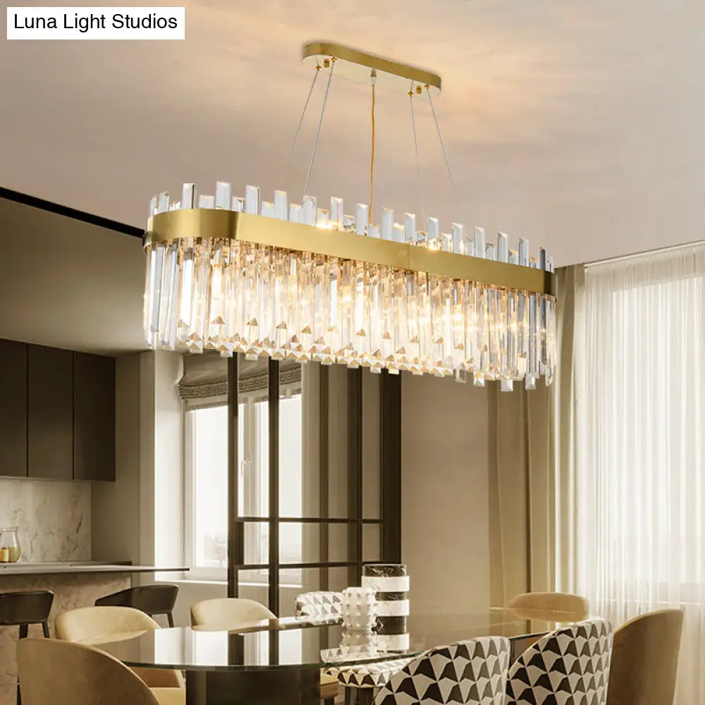 DecorBites™ Postmodern Oval Island Lighting Fixture with Crystal Accents - 23 Head Ceiling Light