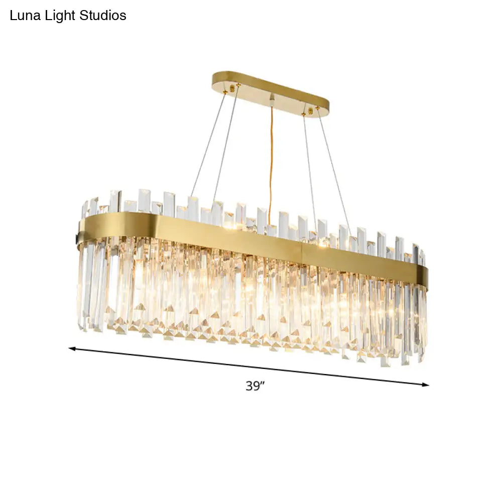 DecorBites™ Postmodern Oval Island Lighting Fixture with Crystal Accents - 23 Head Ceiling Light