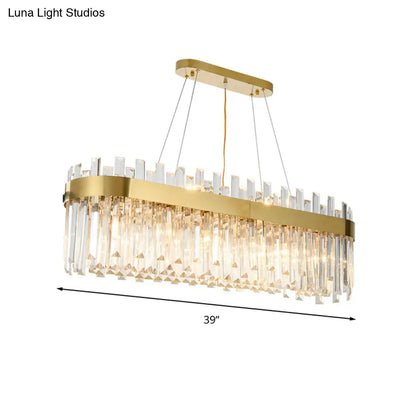 DecorBites™ Postmodern Oval Island Lighting Fixture with Crystal Accents - 23 Head Ceiling Light