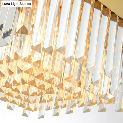 DecorBites™ Postmodern Oval Island Lighting Fixture with Crystal Accents - 23 Head Ceiling Light