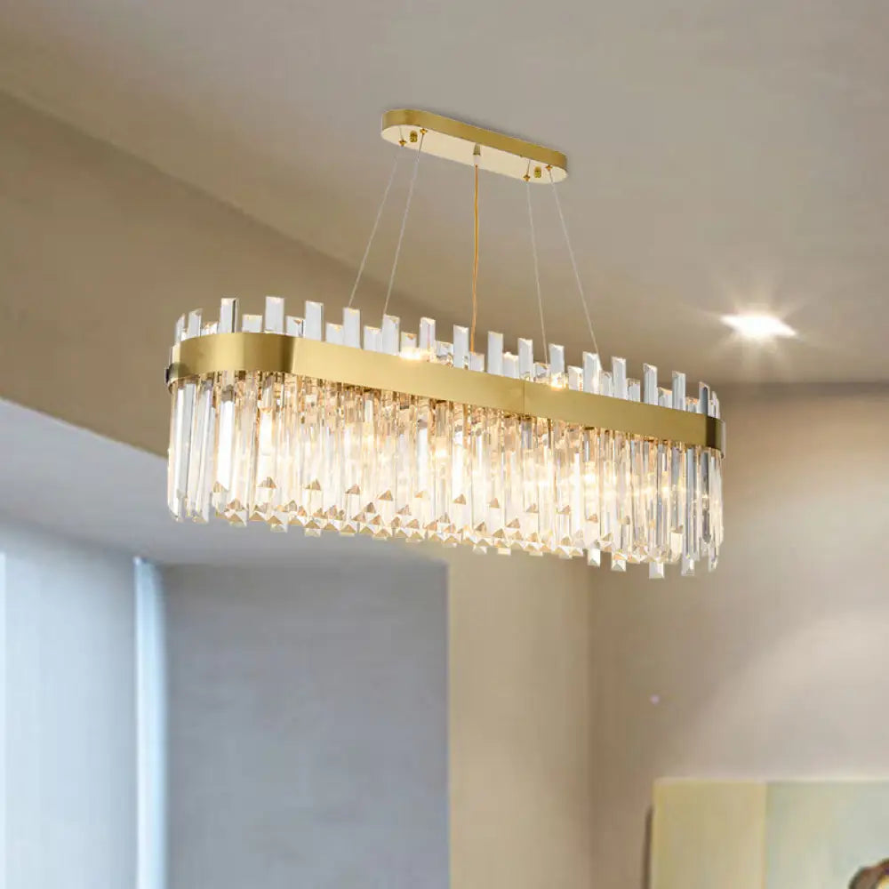 DecorBites™ Postmodern Oval Island Lighting Fixture with Crystal Accents - 23 Head Ceiling Light