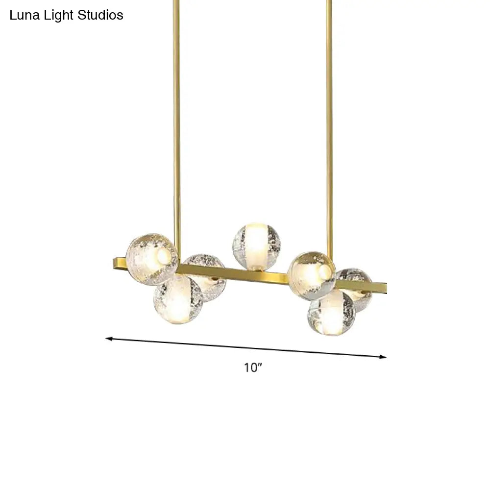 DecorBites™ Postmodern Seeded Crystal Suspension Globe Light with 6 Heads - Ideal for Dining Rooms