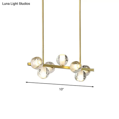 DecorBites™ Postmodern Seeded Crystal Suspension Globe Light with 6 Heads - Ideal for Dining Rooms