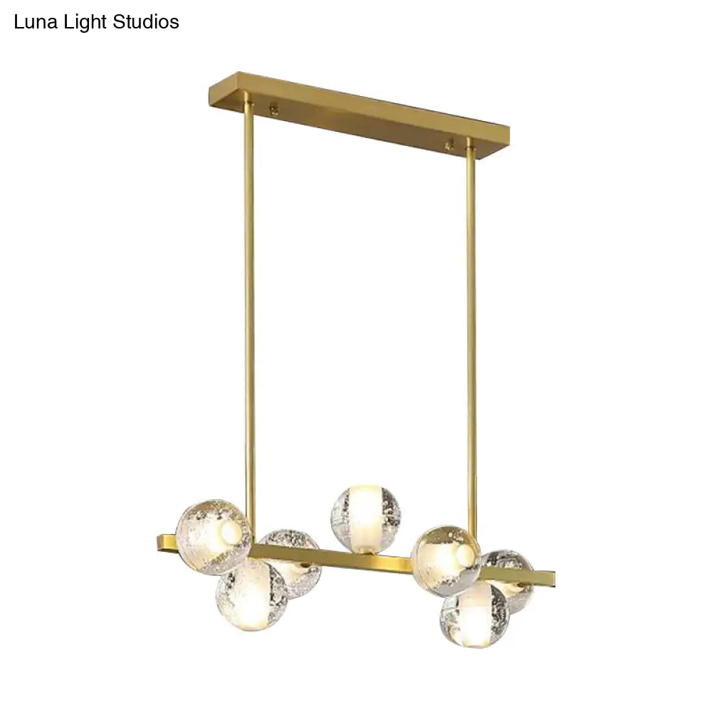 DecorBites™ Postmodern Seeded Crystal Suspension Globe Light with 6 Heads - Ideal for Dining Rooms