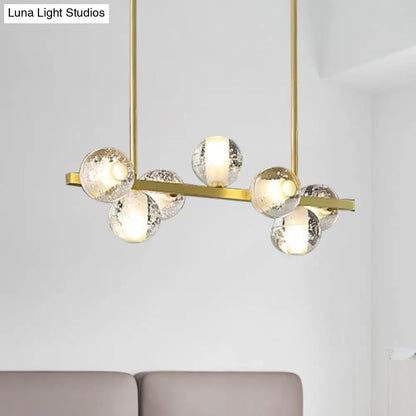 DecorBites™ Postmodern Seeded Crystal Suspension Globe Light with 6 Heads - Ideal for Dining Rooms