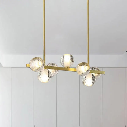 DecorBites™ Postmodern Seeded Crystal Suspension Globe Light with 6 Heads - Ideal for Dining Rooms
