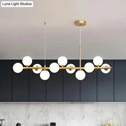 Postmodern smoke grey glass globe chandelier dining room light