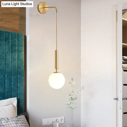 DecorBites™ Postmodern Spherical Wall Mounted Lamp in Black/Gold with Clear Water/White Glass - Perfect Bedside Light