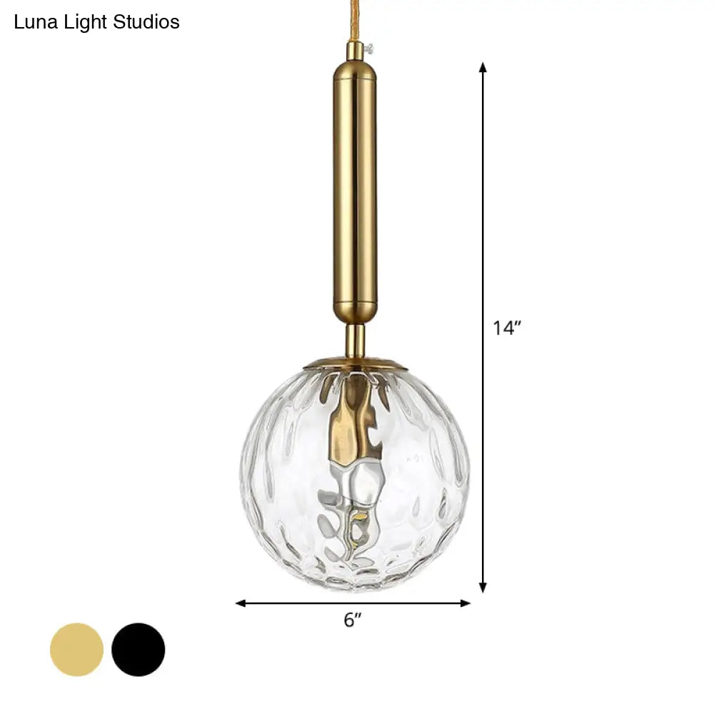 DecorBites™ Postmodern Spherical Wall Mounted Lamp in Black/Gold with Clear Water/White Glass - Perfect Bedside Light