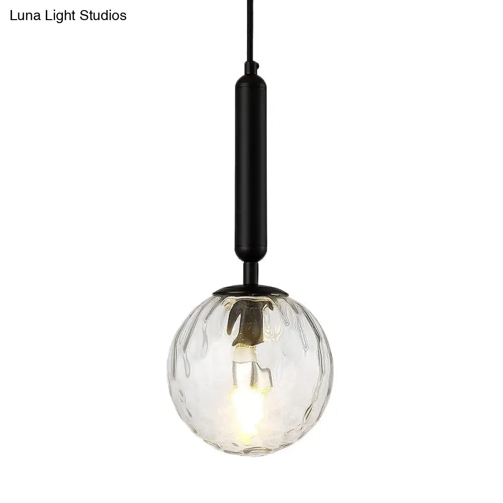 DecorBites™ Postmodern Spherical Wall Mounted Lamp in Black/Gold with Clear Water/White Glass - Perfect Bedside Light