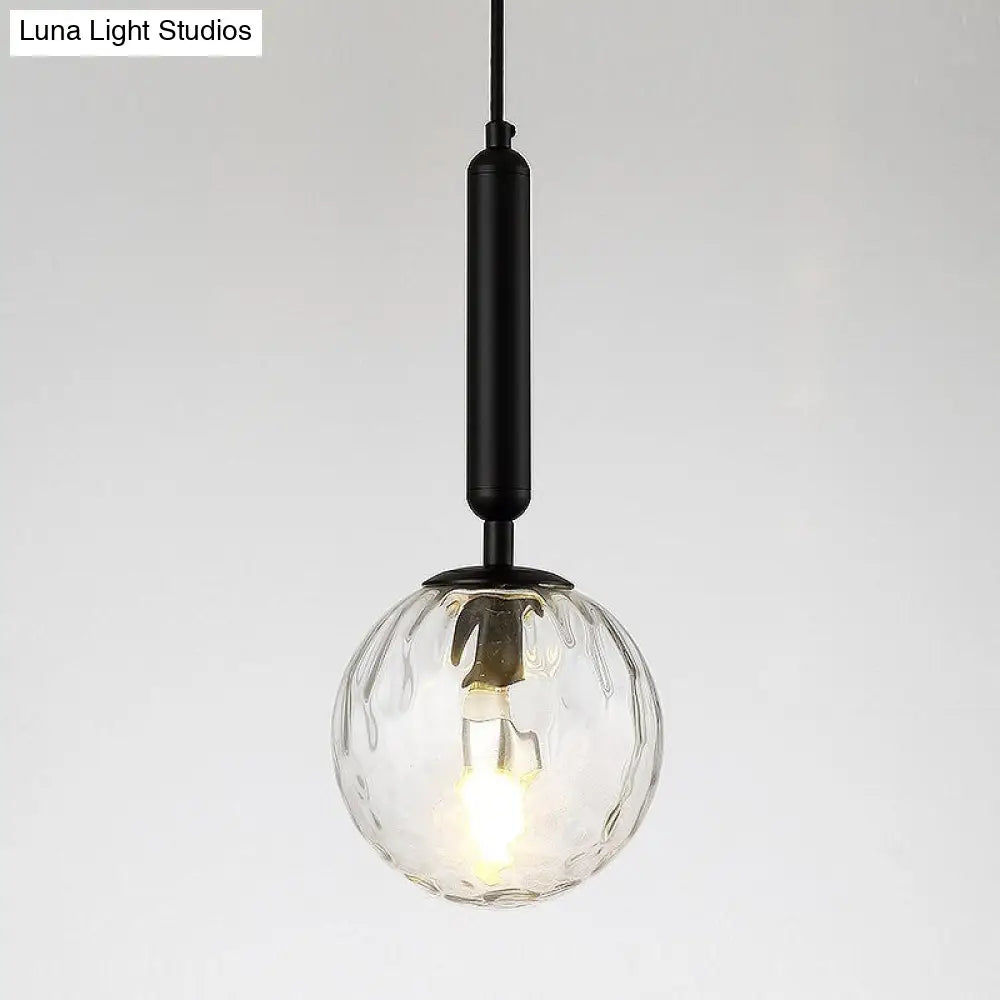 DecorBites™ Postmodern Spherical Wall Mounted Lamp in Black/Gold with Clear Water/White Glass - Perfect Bedside Light