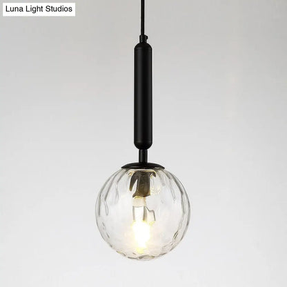 DecorBites™ Postmodern Spherical Wall Mounted Lamp in Black/Gold with Clear Water/White Glass - Perfect Bedside Light