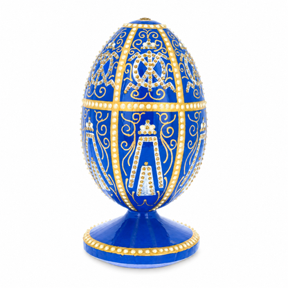 1896 Twelve Monograms Royal Wooden Egg