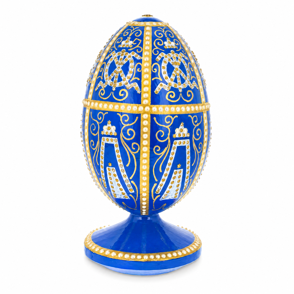 1896 Twelve Monograms Royal Wooden Egg