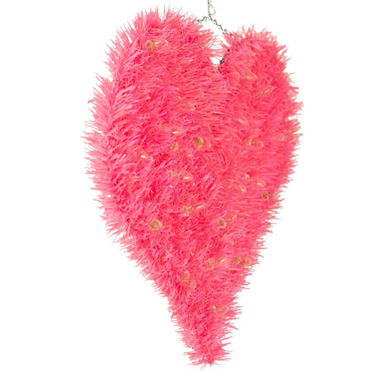 Pre-Lit Valentine's Day Tinsel Hearts with Lights