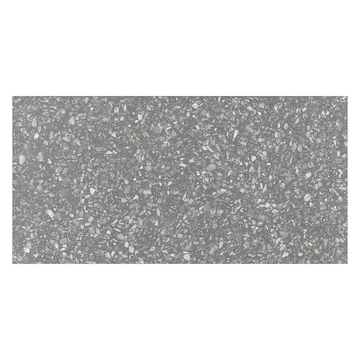 Precious Black Matte Terrazzo Look Porcelain Tiles 12x24