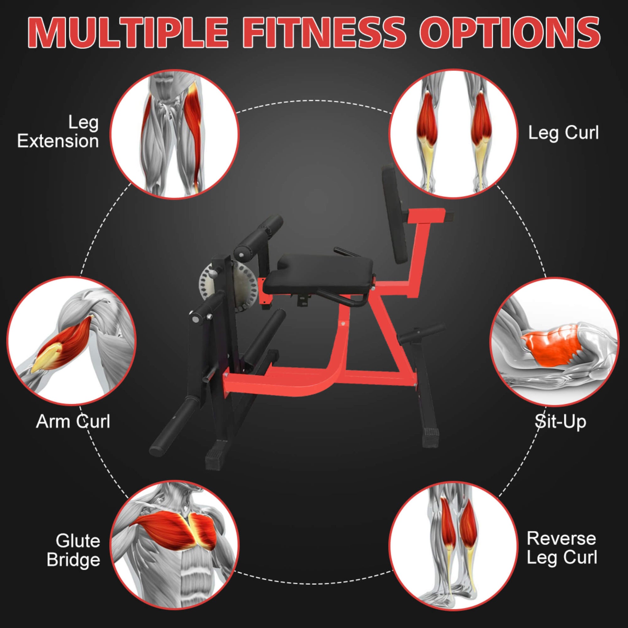 Premium 3-In-1 Multi-Functional Adjustable Leg Extension And Curl Mach ...