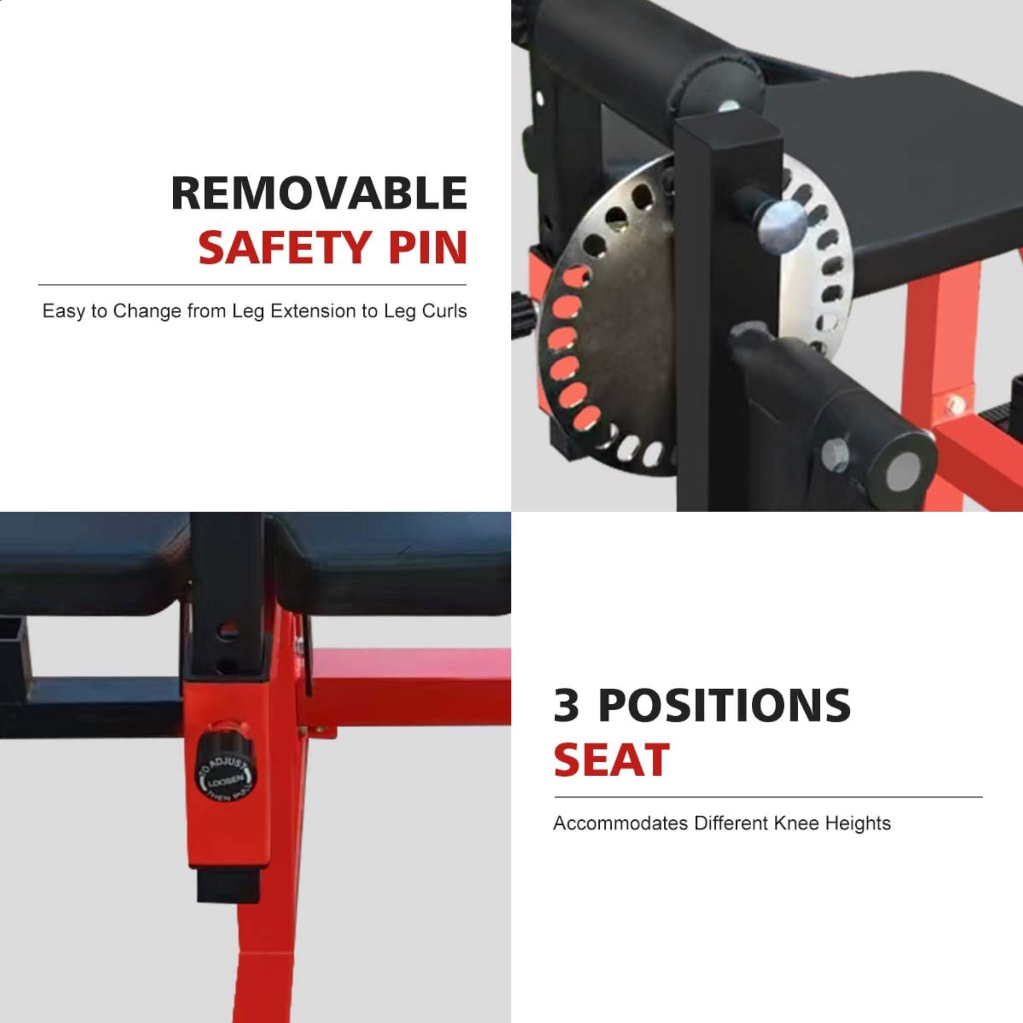 Premium 3-In-1 Multi-Functional Adjustable Leg Extension And Curl Mach ...