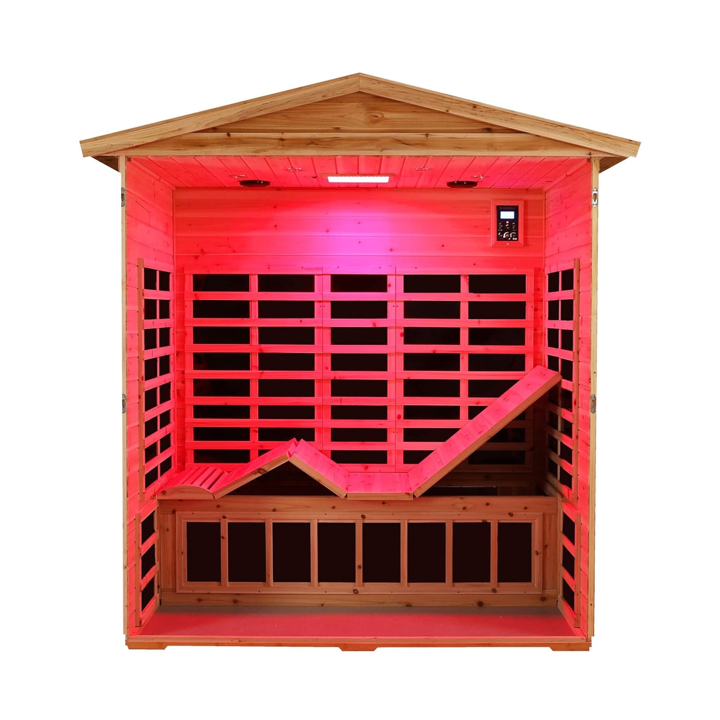 Thermora Deluxe 3-Person Outdoor Full Spectrum Low EMF Infrared Home Sauna With Bluetooth Speakers And LED Reading Light (SAK14098)