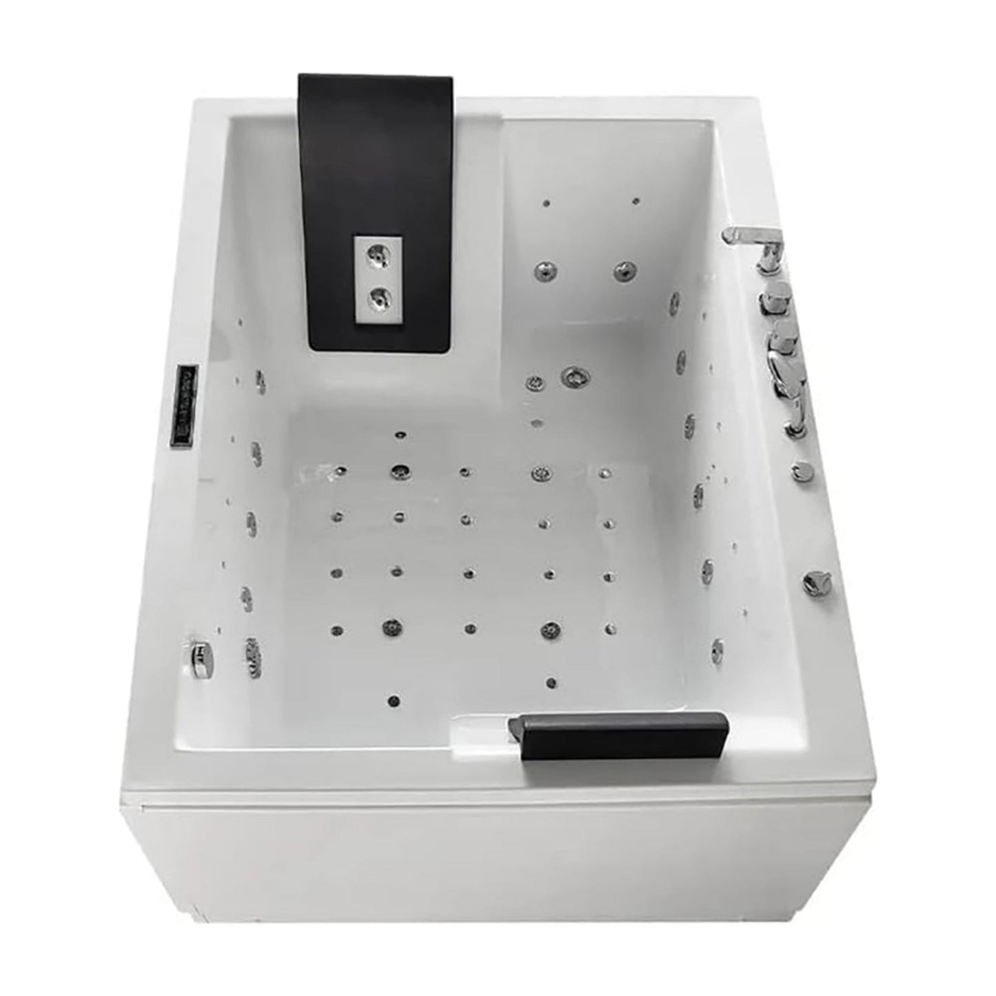 Nuvia Luxara 71-Inch Premium Modern Acrylic Soaking Bathtub With Bubble Jets And LED Lighting (SAK26415)
