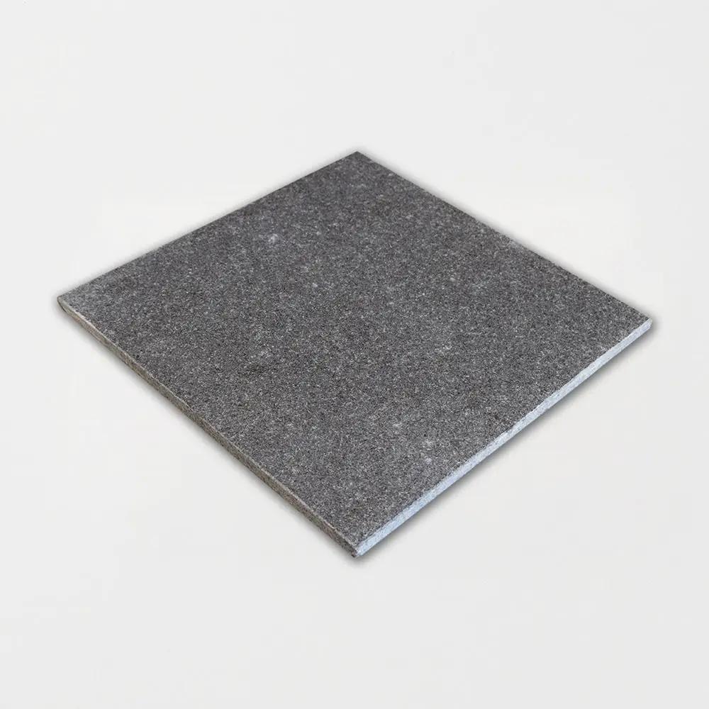 Premium Absolute Black Flamed Granite Tiles 12x12