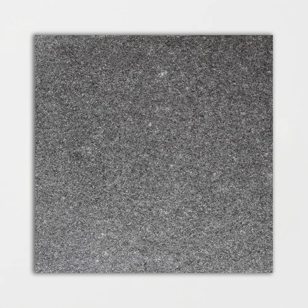 Premium Absolute Black Flamed Granite Tiles 12x12