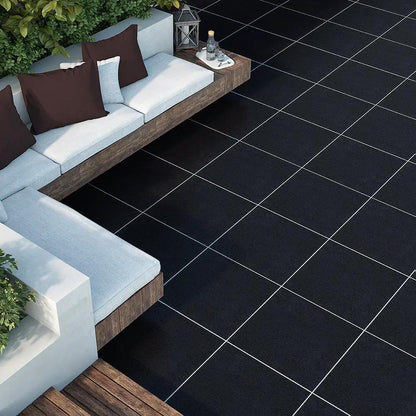 Premium Absolute Black Polished Granite Tiles 12x12