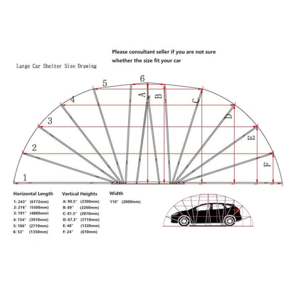 [09X20FT] Alora Premium All-Weather Retractable Steel Frame Carport Canopy For Cars & SUVs (SAK41385)