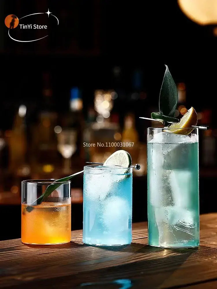 Premium clear glass highball cup set – dining room drinkware