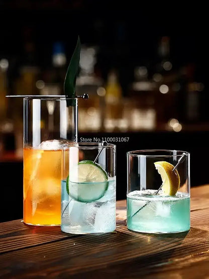 Premium clear glass highball cup set – dining room drinkware