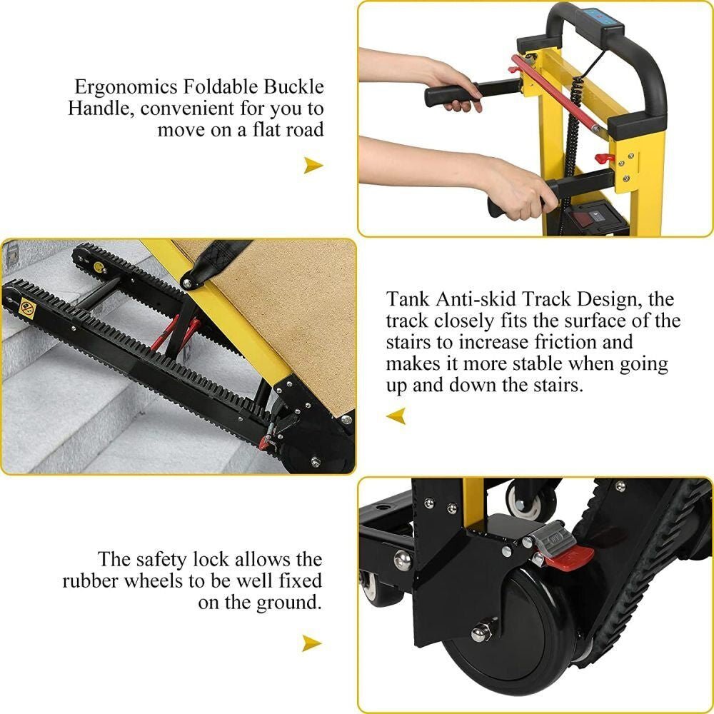 Premium Electric Stair Climbing Dolly Hand Truck Folding Cart With Wheels, 440LBS (SAK31825)