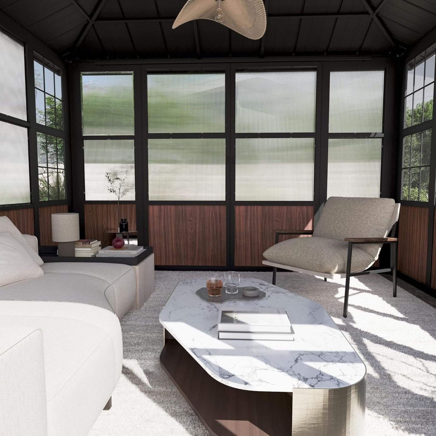 Alora Premium Hardtop Aluminum Sunroom Solarium With TV Mount And Sliding Doors (SAK60439)