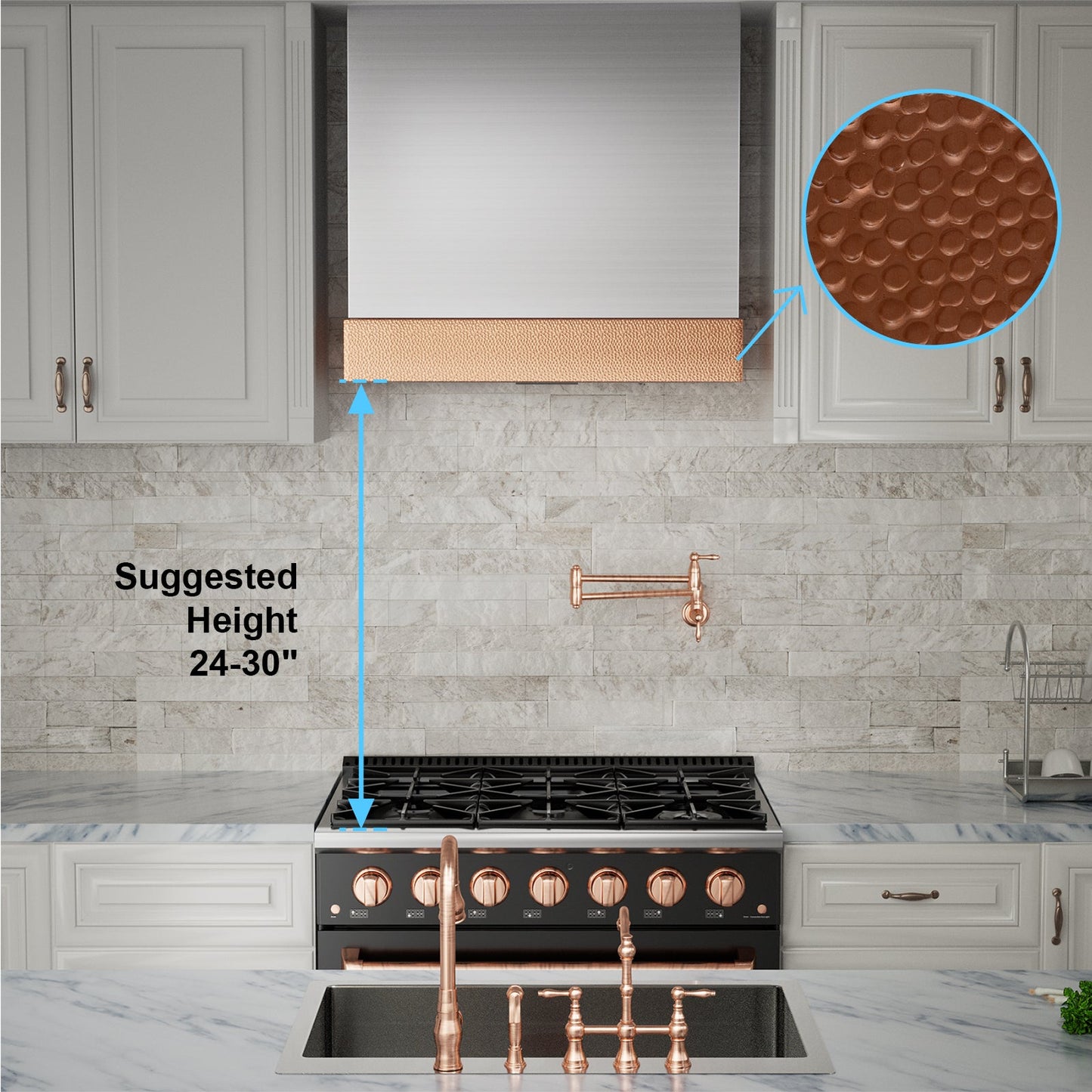 Akicon 30" Stainless Steel Wall Mount Range Hood with 600 CFM Vent Hood