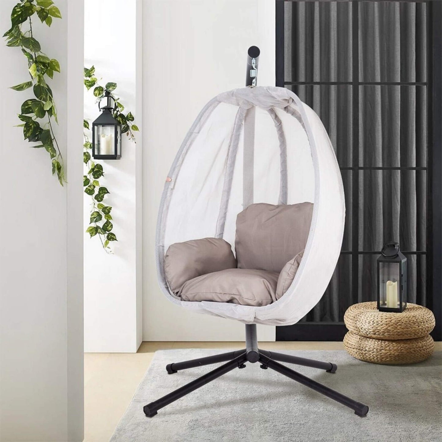 Premium Outdoor Hammock Egg Swing Chair With Stand, 70" (SAK42317)