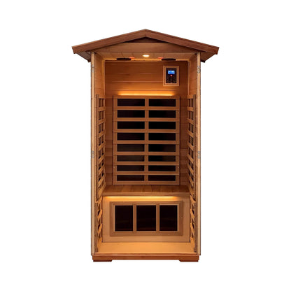Thermora Premium 1-Person Outdoor Red Cedar Infrared Sauna With Low EMF, Chromotherapy And Bluetooth (SAK32783)