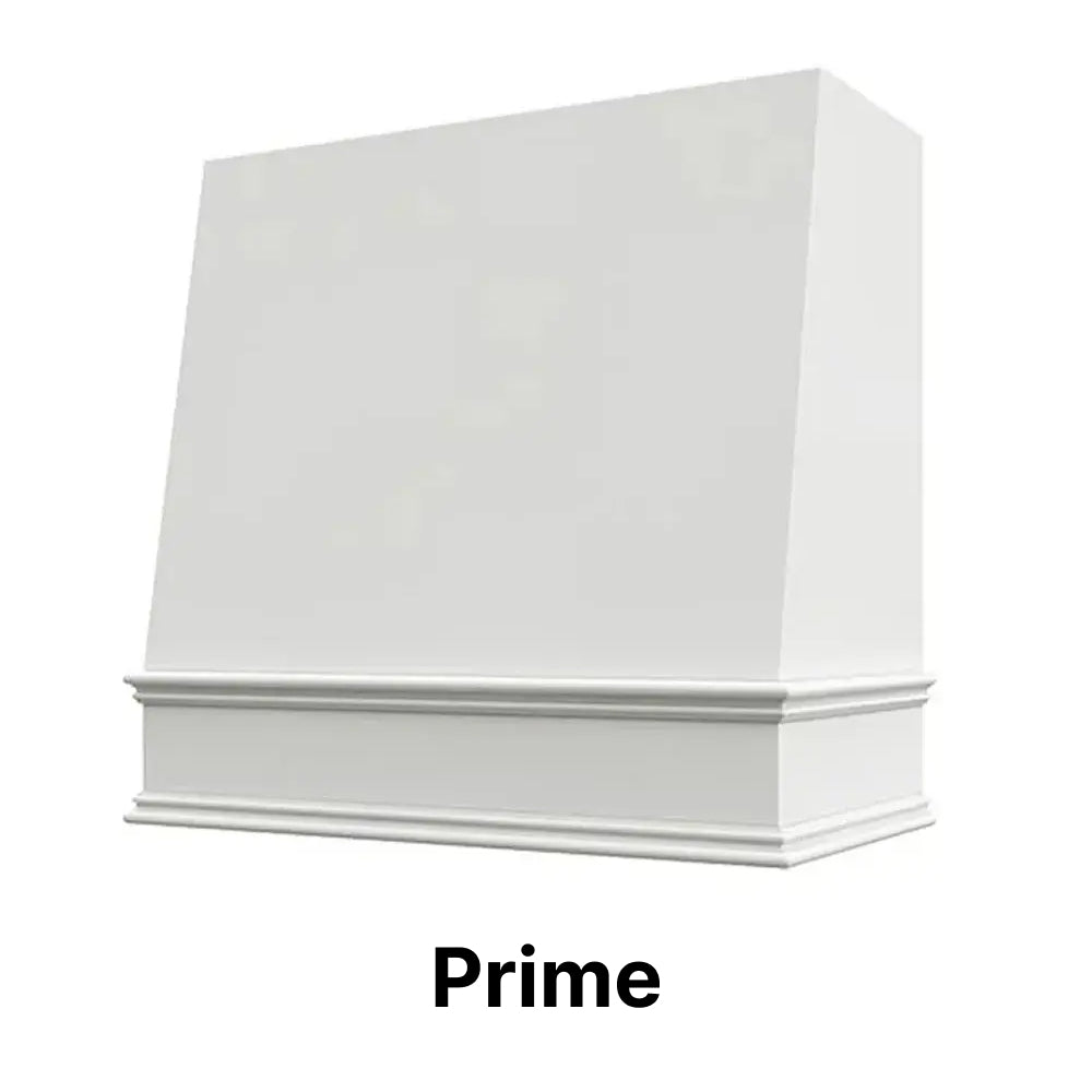 Wood Range Hood With Angled Front and Decorative Trim - 30", 36", 42", 48", 54" and 60" Widths Available