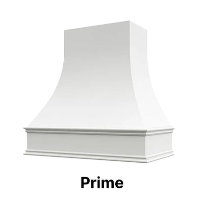 Wood Range Hood With Curved Front and Decorative Trim - 30" 36" 42" 48" 54" and 60" Widths Available