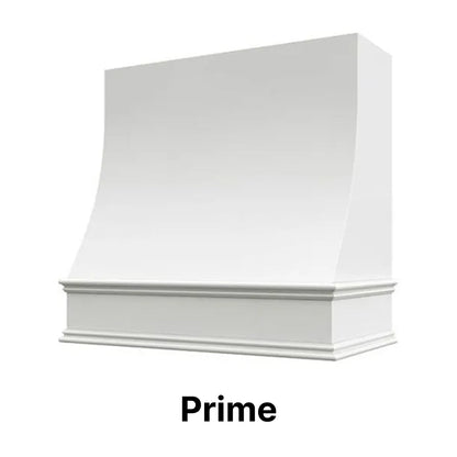 Wood Range Hood With Sloped Front and Decorative Trim - 30", 36", 42", 48", 54" and 60" Widths Available