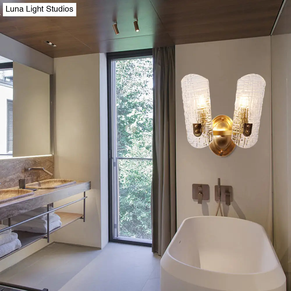 DecorBites™ Prism Crystal Wall Sconce with 1/2 Lights - Brass Mount for Corridors