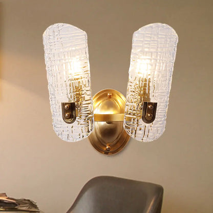 DecorBites™ Prism Crystal Wall Sconce with 1/2 Lights - Brass Mount for Corridors
