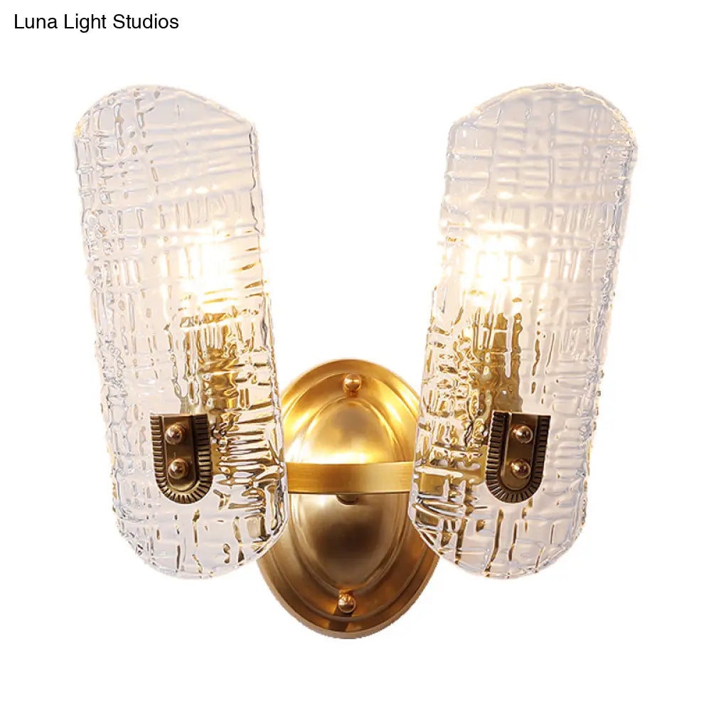 DecorBites™ Prism Crystal Wall Sconce with 1/2 Lights - Brass Mount for Corridors