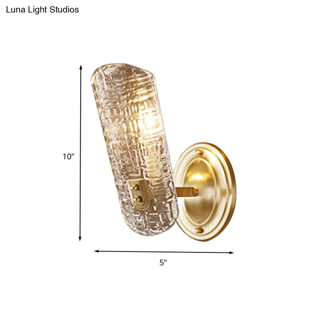 DecorBites™ Prism Crystal Wall Sconce with 1/2 Lights - Brass Mount for Corridors