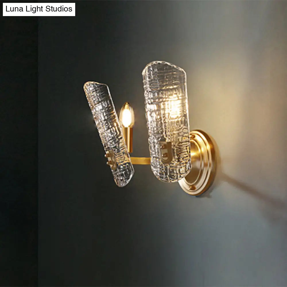 DecorBites™ Prism Crystal Wall Sconce with 1/2 Lights - Brass Mount for Corridors