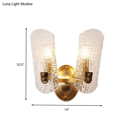 DecorBites™ Prism Crystal Wall Sconce with 1/2 Lights - Brass Mount for Corridors