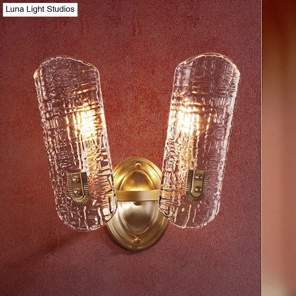 DecorBites™ Prism Crystal Wall Sconce with 1/2 Lights - Brass Mount for Corridors
