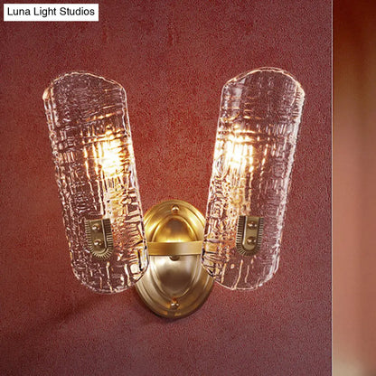 DecorBites™ Prism Crystal Wall Sconce with 1/2 Lights - Brass Mount for Corridors