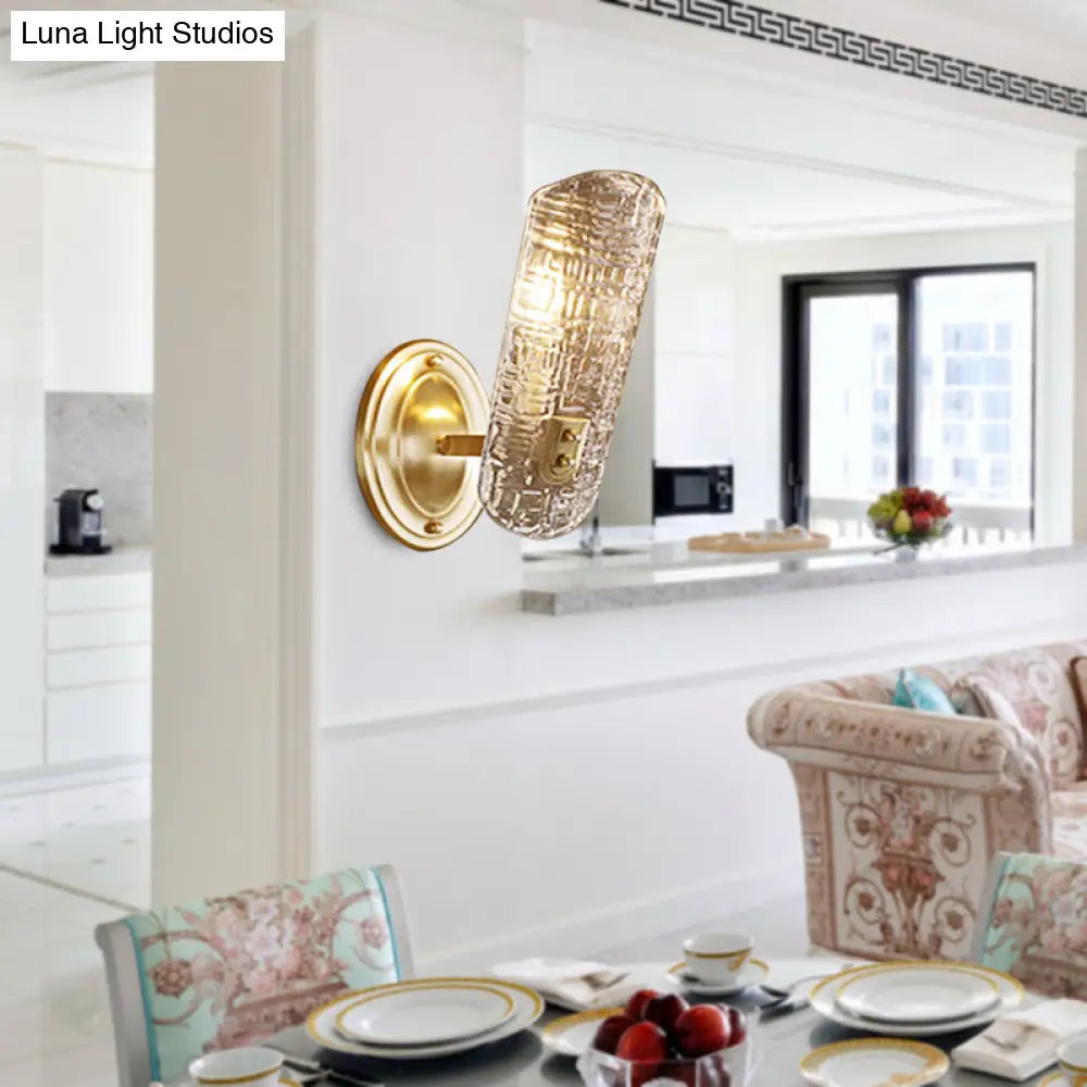 DecorBites™ Prism Crystal Wall Sconce with 1/2 Lights - Brass Mount for Corridors